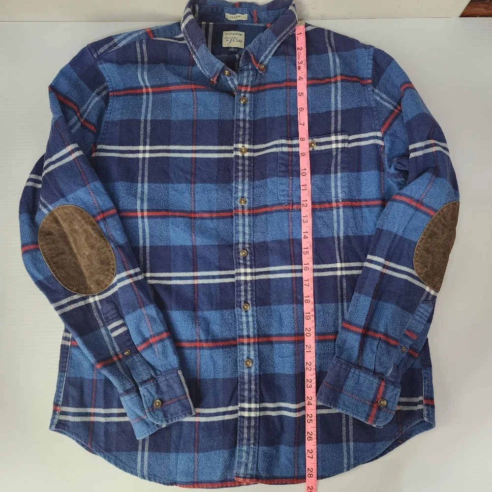 J. Crew Classic Button-Down Flannel Shirt with Elbow Patches